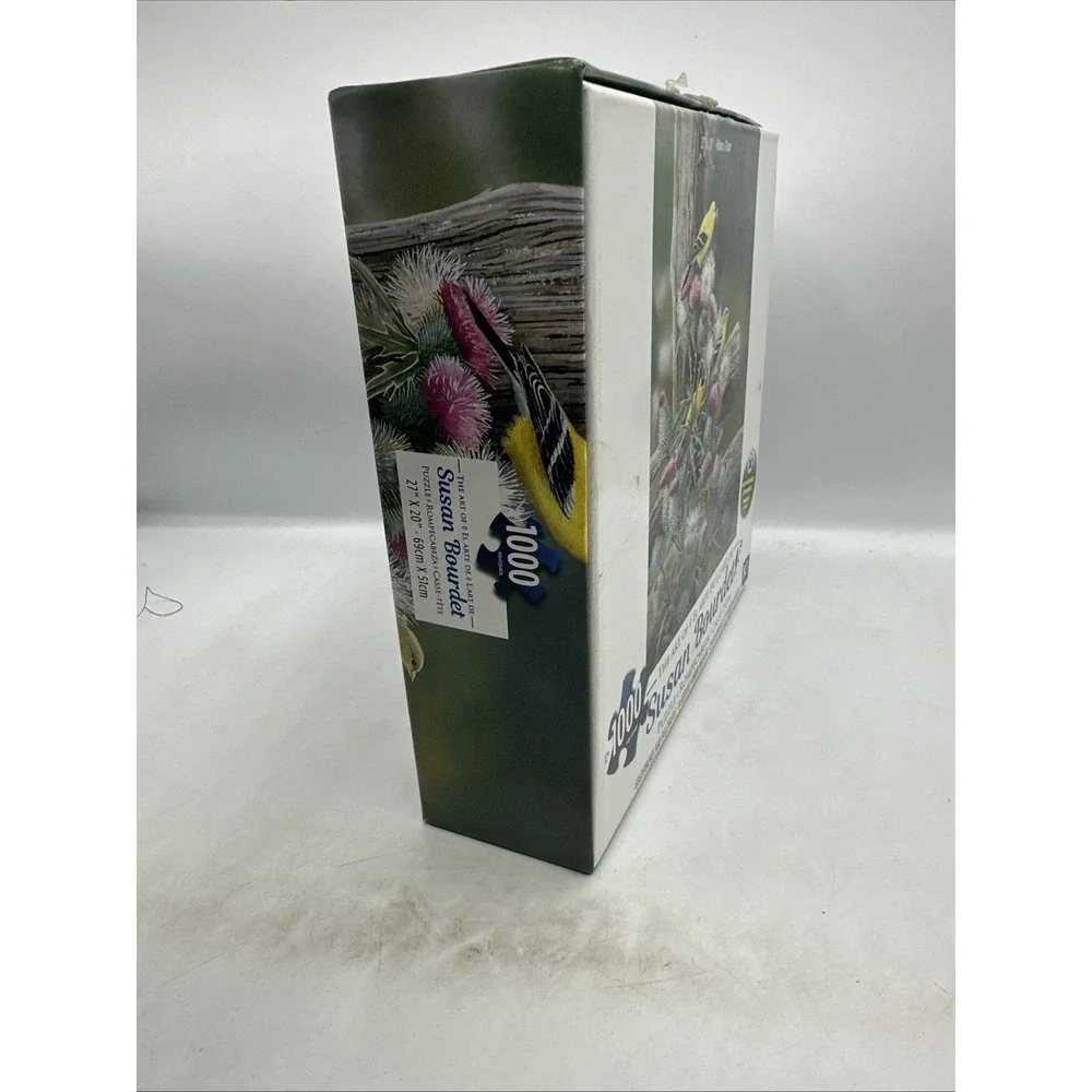 Susan‎ Bourdet Goldfinches & Bullthistle 1000 Pc Puzzle Used KI Brand W/ Poster